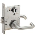 Schlage Grade 1 Entrance Office Mortise Lock, Schlage FSIC Less Core, 03 Lever, A Rose, Satin Chrome Finish,  L9050J 03A 626